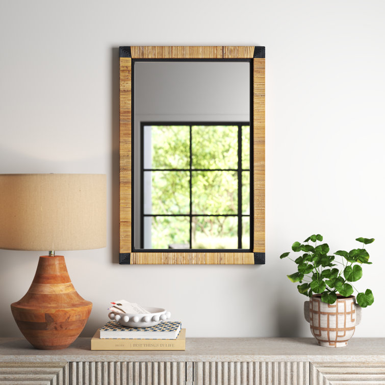 Joss Main Aerin Rattan Rectangle Wall Mirror Reviews Wayfair